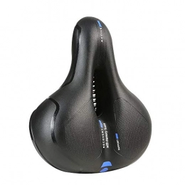 Bestine Pièces de rechanges Selle de Vélo Large, Cuir PU pour Vélo, Siège de Vélo de Montagne pour Cyclisme sur Route, Coupe Universelle Etanche avec Bande Réfléchissante en Surbrillance (Blue)