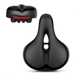 OUTERDO Pièces de rechanges Selle de Vélo, OUTERDO Selle VTT à Double Ressort Comfort avec du Ruban Réfléchissant Arrière Selle Vélo de Route en Mousse Souple Selle de Bicyclette Ergonomique Cushion Large