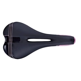 luckiner Pièces de rechanges Selle de vélo pour VTT - Coussin creux - Résistant à la poussière - Absorbe les chocs - Noir et rose