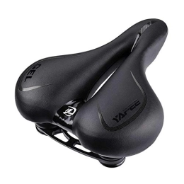 SIRUL Pièces de rechanges Selle de Vélo, Selle de Vélo Large et Rembourrée, Mousse Mémoire Confortable Selle VTT Imperméable et Respirante, Creux et Ergonomique de Selle de vélo, pour Bicyclette / VTT / Vélo de Route, Noir