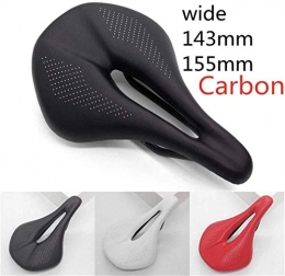 CAISHENY Pièces de rechanges Selle De Vélo Selle De Vélo Tapis De Siège Avant Pu + Selle En Fibre De Carbone Route Vtt Selle De Vélo De Montagne Pour Homme Selle Trail Comfort Race Seat Cycling (Couleur: Blanc 143Mm) -Blanc 155Mm