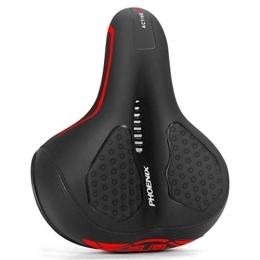 SIRUL Pièces de rechanges Selle de Vélo, Selle Vélo Ergonomique, Confortable Rembourrée Mousse Mémoire, avec Boule d'Amortisseur à Double Ressort avec Bande Réfléchissante Arrière, pour Bicyclette / VTT / Vélo de Route