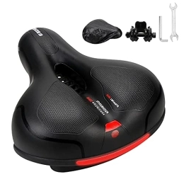 SHENKEY Pièces de rechanges Selle de Vélo, Siège à Vélo Ergonomique Creux Large Siège de Cyclisme Confortable avec Remplacement de Bande Réfléchissante pour VTT, Vélo d'exercice et vélos de Route