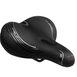 Asudaro Pièces de rechanges Selle de vélo souple et confortable - Selle de vélo large - Selle de VTT imperméable et respirante - 26 x 22 cm - Noir