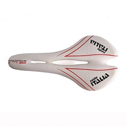 Jings Pièces de rechanges Selle de vélo VTT, Coussin de siège de vélo Creux, siège de vélo de Montagne Ultra-léger, Selle de vélo de Route Confortable et Ergonomique, Blanc