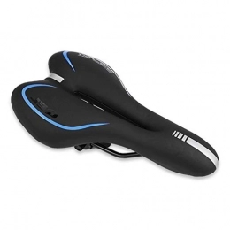 Gneric Sièges VTT Selle VTT Choc réfléchissant Absorbant Creux vélo Selle PVC Tissu Doux VTT Cyclisme sur Route VTT Seat Accessoires Vélo (Color : Black Blue, Size : One Size)