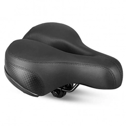 SOWUDM Sièges VTT Selle VTT PU Cuir vélo Selle Double Ressort vélo Big Bum Seat Soft Comfort Selle Large supplémentaire Pad for vélo Bike Cover Accessoires VéLo Selle (Color : Black)