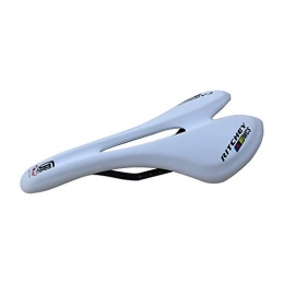 Gneric Sièges VTT Selle VTT Route Carbone Selle Carbone + Cuir Selle Carbone Cycliste VTT Vélo Pièces Coussin Couvert par Cuir Suivant (Color : White, Size : One Size)