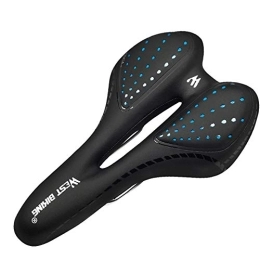 Qiangs Pièces de rechanges Selle VTT Tige De Selle Selle De VéLo Selle VTT Confort Surselle VéLo Gel Accessoires VTT Homme for Velo Velo De Route VéLos VTT Black Blue, 1