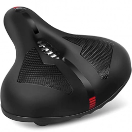 C725 Pièces de rechanges Selle Vélo Étanche Selle VTT, Siege de Vélo Respirante en Mousse à Mémoire de Rebound Lente, Selle de Randonnée Ergonomique Creux Double Ressort Conçu avec Bande Réfléchissante Arrière