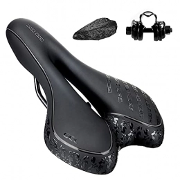 C725 Pièces de rechanges SGODD Selle de Vélo, Selle Vélo Gel Ultra Confortable Ergonomique avec Conception Creuse Respirante à Double Ressort, Siège de Vélo Absorbant Les Chocs Convient pour Bicyclett / VTT / Vélo de Route (Noir)