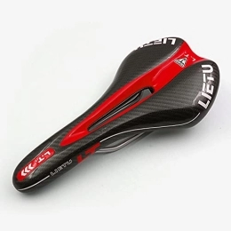 TTSJSM Sièges VTT TTSJSM Selle VTT Selle de vélo MTB VTT Coussin de la Route en Fibre de Carbone Selle VéLo De Route (Color : Black Red)