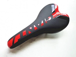 euJNio Pièces de rechanges Vélo Selle Ergonomique VTT Vélo de Route perforé Siège coussiné PU Cuir Texture Rail d'acier vélo Selle Black Red