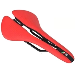 WEIZEU Pièces de rechanges WEIZEU Selle de vélo creux respirant design vélo de route / VTT selle en microfibre cuir confortable, Rouge