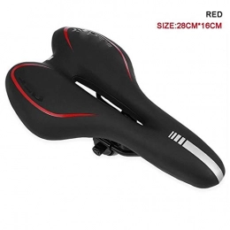 WOOAI Sièges VTT WOOAI Choc réfléchissant Absorbant Creux vélo Selle PVC Tissu Doux VTT Cyclisme sur Route VTT Seat Accessoires Vélo, Rouge, Chine