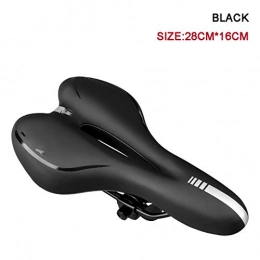 WOOAI Sièges VTT WOOAI Choc réfléchissant Absorbant Creux vélo Selle PVC Tissu Doux VTT Cyclisme sur Route VTT Selle de vélo Accessoires, Noir, Fédération de Russie