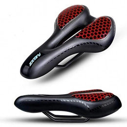 WYYZSS Pièces de rechanges WYYZSS Selle Velo, Selle VTT Gel Selle de Vélo Selle Vélo Confort Convient pour VTT / Bicyclette / Cyclisme, Siège de Vélo Creux et Ergonomique(2 pièces), Red