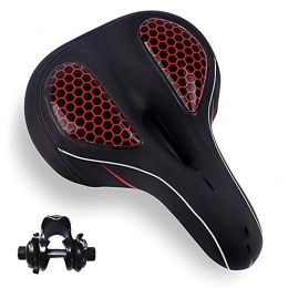 XGLXX Pièces de rechanges XGLXX Selle Velo VTT Vélo Selle À Vélo Feu Arrière Thicken Grand Confort Vélo Vélo Saddles Creux Vélo Selle Selle VTT (Color : Black Red)