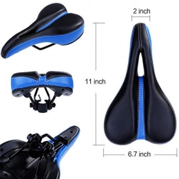 Xiaoyue Sièges VTT Xiaoyue Selle Confort for vélo Mode Vélo Seat Bleu Noir vélo Selle PU imperméable Selle de vélo en Cuir avec Clé à vélo Selle équitation VTT Doux vélo Coussin de siège lalay (Color : Blue)