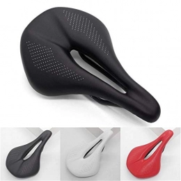 XINGYA Pièces de rechanges XINGYA PU Route Selle en Fibre de Carbone VTT Selle de vélo VTT for l'homme vélo siège Courses Confort Piste Selle Rouge Blanc (Size : Red 155mm)