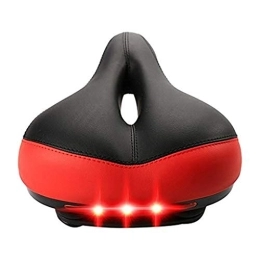 Zerotwo Sièges VTT Zerotwo Selle de vélo pour homme et femme - Respirant - Creux - Rembourré - Avec feu arrière - Pour VTT - Étanche - Rouge.