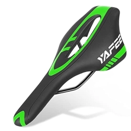 ZONIY Pièces de rechanges ZONIE Selle De Vélo Creux Respirant VTT Vélo De Route Siège en Cuir PU Antidérapant Amortissement Confortable Cyclisme Course Selle De Vélo Selle vélo (Color : Green)