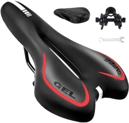 ZONSUSE Sièges VTT ZONSUSE Selle de Vélo, Étanche Selle VTT, Selle de Ergonomique avec Boule d'Amortisseur à Double Ressort, avec Bande Réfléchissante Arrière, pour Bicyclette VTT Bicyclette Vélo de Route (Rouge)