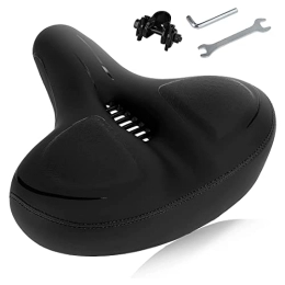 Acfthepiey Bicicleta de gran tamaño para hombres y mujeres, almohadilla impermeable para sillín de bicicleta, ajuste universal para bicicletas, color negro