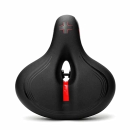 Desconocido Repuesta Asiento de bicicleta ancho universal extra cómodo de gran tamaño, almohadilla suave y gruesa, asiento de bicicleta de doble absorción de golpes, color rojo