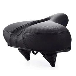 DYCDQMJC Asientos de bicicleta de montaña Asiento de bicicleta Big Butt Cuero Ciclismo Sillín Accesorios de bicicleta de montaña Amortiguador Primavera Espesar Ancho Cojín Suave Negro