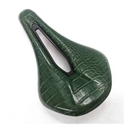 Samnuerly Asientos de bicicleta de montaña Asiento de Bicicleta Sillines de Bicicleta de Carretera PU Retro 155 mm Ultraligero Transpirable Cómodo Asiento Cojín Bike Racing Saddle Parts (Color : Green)