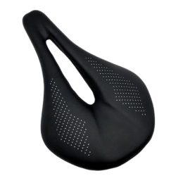 Ranuw Repuesta Asiento de cuero de fibra de carbono para bicicletas de carrera, asiento de cojín transpirable, cómodo para bicicleta de carretera, piezas de ciclismo, asientos huecos, duradero, absorción de golpes,