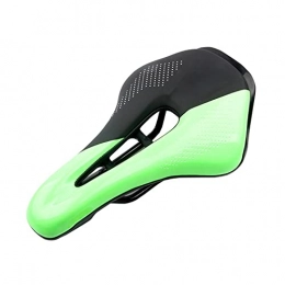 SONG Asientos de bicicleta de montaña Cojín de Bicicleta de montaña de montaña de Bicicletas para Hombres para Hombres a Prueba de Patines de Cuero de PU Suave MTB Ciclismo Sillín Asientos de Bicicleta de Carretera (Color : Light Green)