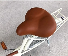 Fisecnoo Repuesta Fisecnoo Asiento de bicicleta extra ancho, acolchado de gran tamaño, suave, cómodo de repuesto, asiento de bicicleta, cojín ergonómico de espuma Big Bum (color marrón