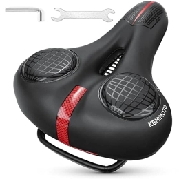 KEMIMOTO Asientos de bicicleta de montaña KEMIMOTO Sillín de Gel Comodo para Bicicleta, Transpirable y con Absorción de Impactos, Asiento Ergonómico con Banda Reflectante Unisex para Bicicleta de Montaña, MTB, BMX, Carretera