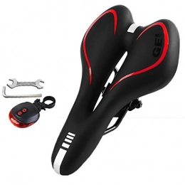 QIMENG Repuesta QIMENG Sillin De Bicicleta Montaa Silicona Engrosada Y Cmoda, Equipo De Silln, Accesorios De Bicicleta De Alta Elasticidad, Cojines De Asiento Huecos, Cola Ms Reflectante, Rojo