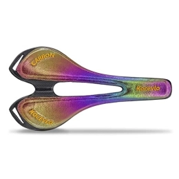 YoGaes Asientos de bicicleta de montaña Sillin MTB Fibra de Carbono Completa+Fibra de Cuero Road Mountain Bike Saddle Asiento Cuschamiento de la Bicicleta de Carbono Piezas de Ciclismo Bicicleta SillíN (Color : Multicolor)