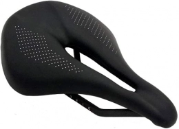 WLKY Repuesta Sillín cómodo para bicicleta de montaña, sillín de piel hueca de fibra de carbono, ultraligero, transpirable y suave para hombres y mujeres (143 mm)