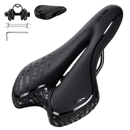 JOLY FANG Asientos de bicicleta de montaña Sillín de Bici de Gel, JOLY FANG Sillín de Bicicleta Montaña Cómodo, Asiento de Bicicleta Hueco y ergonómico, para Bicicletas de MTB / Carreras (Negro)