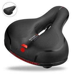 SYOSIN Asientos de bicicleta de montaña Sillín de Bicicleta, Cómodo Asineto Ergonómico, Asiento de Bicicleta Relleno con Espuma de Gel, Cojín cómodo para MTB / Bicicleta de Carretera / montaña / Urbana / Senderismo (Negro Rojo)