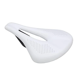 XINL Repuesta Sillín de Bicicleta de Carretera, Asiento de Bicicleta de Resistencia Al Impacto de Repuesto Hueco 3K Fibra de Carbono + Cuero Cómodo Diseño Ventilado para Bicicleta de Carretera para MTB(blanco)