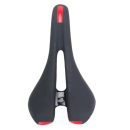 Generic Asientos de bicicleta de montaña Sillín de ciclismo con absorción de golpes para bicicleta de montaña y carretera, hueco, transpirable, accesorios MTB, color rojo