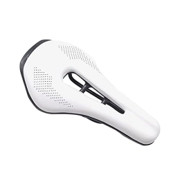 ZHANGQI Asientos de bicicleta de montaña ZHANGQI Jiejie Store Cojín de Silicona de Silla de Bicicleta PU Superficie de Cuero Silica Llena Gel cómodo Asiento Ciclismo Silla de Bicicleta a Prueba de Golpes (Color : White)