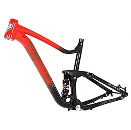 FAXIOAWA Repuesta 27.5 / 29er Trail Mountain Bike Frame 17'' / 19'' Suspensión completa MTB Frame Travel 120mm XC / AM / DH 12x148mm Thru Axle Boost Marco de aleación de aluminio con amortiguador trasero (Color : Red, Size :