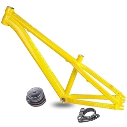 DHNCBGFZ Repuesta Cuadro MTB 26er Hardtail Mountain Bike Frame12.5 '' Marco De Una Sola Velocidad Freno De Disco Marco De Aleación De Aluminio QR 135 Mm Abrazadera 34.9 Mm ( Color : Lemon Yellow , Size : 26x12.5'' )