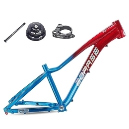 HIMALO Repuesta HIMALO Hardtail Cuadro De Bicicleta De Montaña 26er Cuadro MTB Eje Pasante 12 * 142mm Freno De Disco Aleación De Aluminio Cuadro Rígido DH / XC / 4X / enduro (Color : Red Blue)