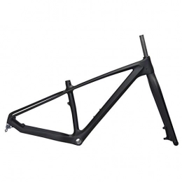 PPLAS Cuadros de bicicleta de montaña PPLAS Marco de la Bicicleta de Grasa de Carbono con la bifurcación 26er Carbon MTB Bike Bike Friendset 26 × 5.0 Mountain Snow Bicycle Frame (Color : Frame and Fork, Size : 18inch Glossy)