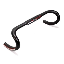 Gyubay Manillares de bicicleta de montaña Gyubay Manillar de Bicicleta de Montaña Bici de Carretera de Fibra de Carbono Matt Negro Curvado Curved Grooves Gota Handle Barras Manillar por MTB Bicicletas (Color : Black, Size : 3.18x44cm)