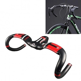 XUJINQI Manillares de bicicleta de montaña XUJINQI Manillar de Bicicleta de Carretera La Fibra de Carbono Ultraligero Carretera Manillar de la Bici, tamaño: 420x120mm (Color : Red)