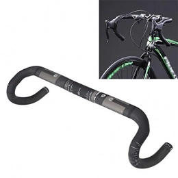 XUJINQI Manillares de bicicleta de montaña XUJINQI Manillar de Bicicleta de Carretera Moda Fibra del carbn de la Bici del Camino del Manillar doblado Groove lnea Exterior de la manija, tamao: 400 mm (UD Negro)